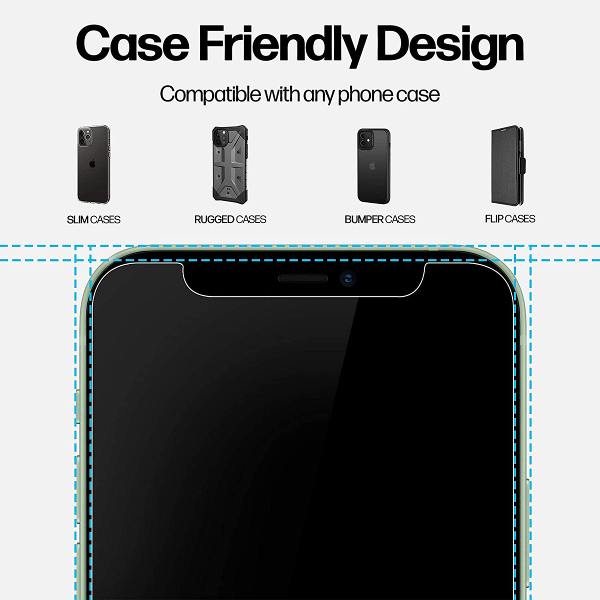 Power Theory Schutzfolie kompatibel mit iPhone 12 Pro Max [2 Stück] - mit Schablone, Glas Folie, Displayschutzfolie, Schutzglas Cover