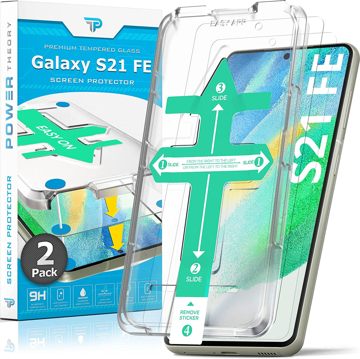 Power Theory Schutzfolie für Samsung Galaxy S21 FE 5G [2 Stück] Cover