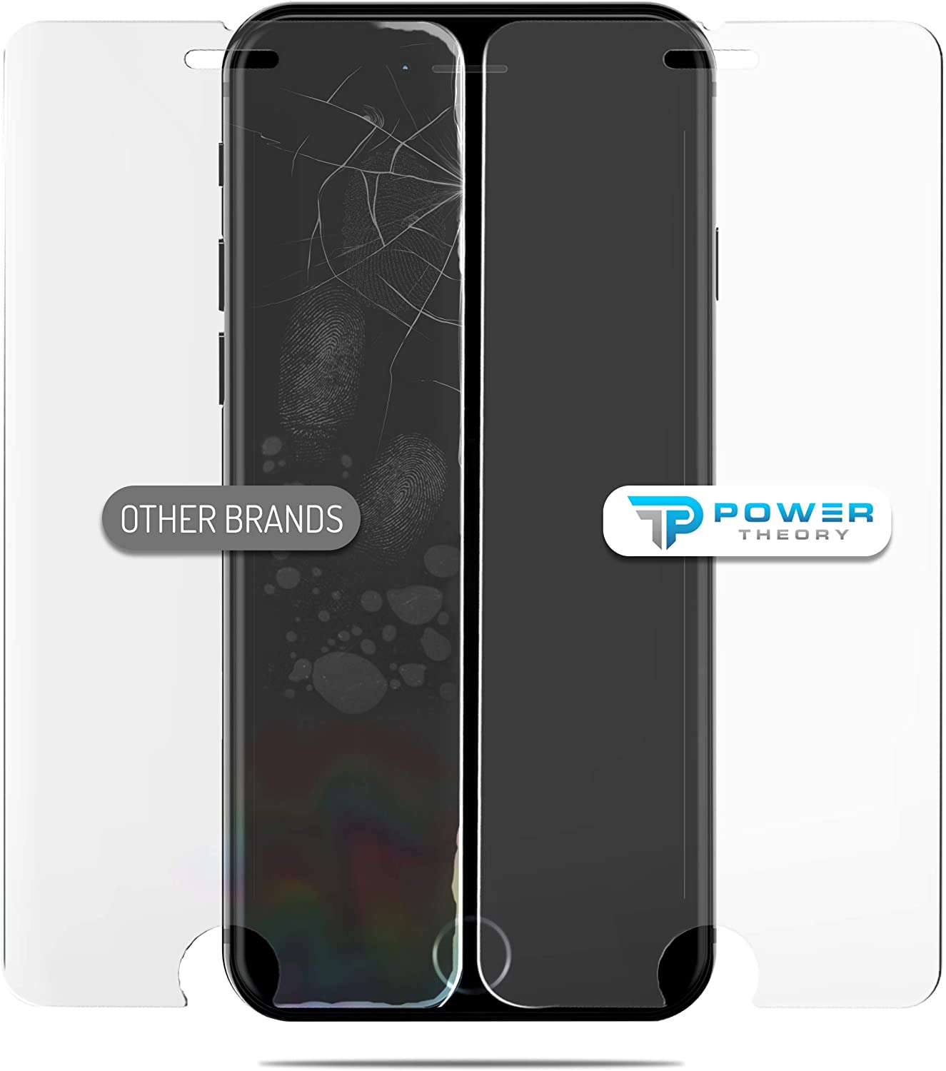 Power Theory Schutzfolie kompatibel mit iPhone 6s/iPhone 6 [2 Stück] -  mit Schablone, Glas Folie, Displayschutzfolie, Schutzglas