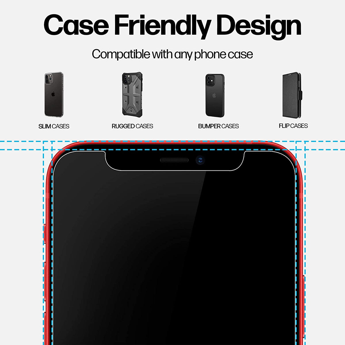 Power Theory Schutzfolie kompatibel mit iPhone 12/iPhone 12 Pro [2 Stück] - mit Schablone, Glas Folie, Displayschutzfolie, Schutzglas Cover