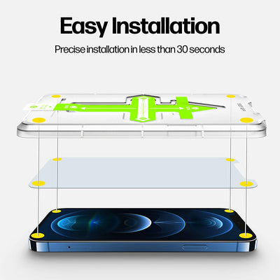Power Theory Schutzfolie kompatibel mit iPhone 12 Pro Max [2 Stück] - mit Schablone, Glas Folie, Displayschutzfolie, Schutzglas Preview #3
