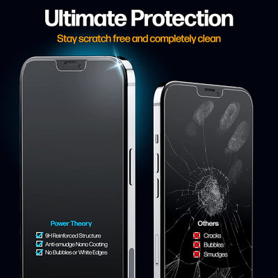 Power Theory für iPhone 13 Pro Max [2 Stück] - Schutzfolie mit Anbringhilfe, Glas Folie, Displayschutzfolie, Schutzglas mit Schablone Preview #4