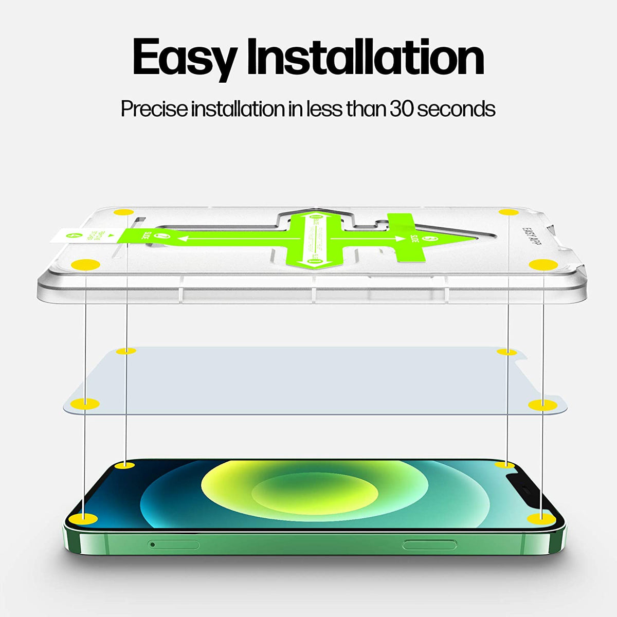 Power Theory Schutzfolie kompatibel mit iPhone 12 Mini [2 Stück] - mit Schablone, Folie, Displayschutzfolie, Schutzglas Cover