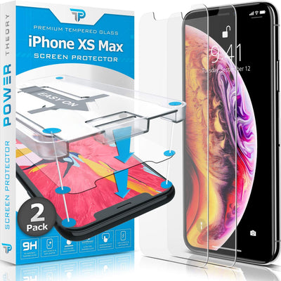 Power Theory Schutzfolie kompatibel mit iPhone XS Max [2 Stück] -  mit Schablone, Glas Folie, Displayschutzfolie, Schutzglas Preview #1