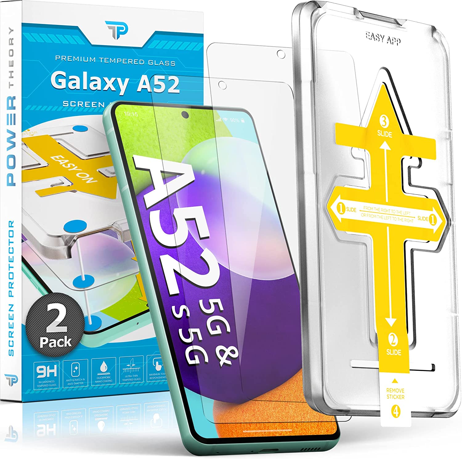 Power Theory Schutzfolie für Samsung Galaxy A52/ A52 5G/ A52s 5G [2 Stück]