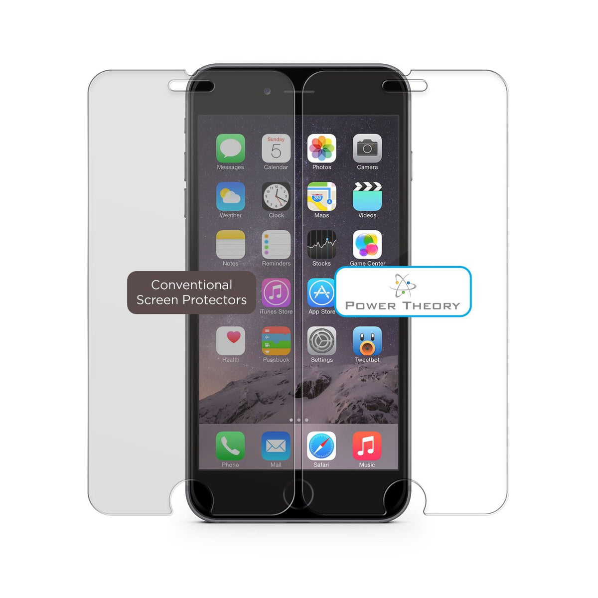 Power Theory Schutzfolie Passend für iPhone 8 (2 Stück) Cover
