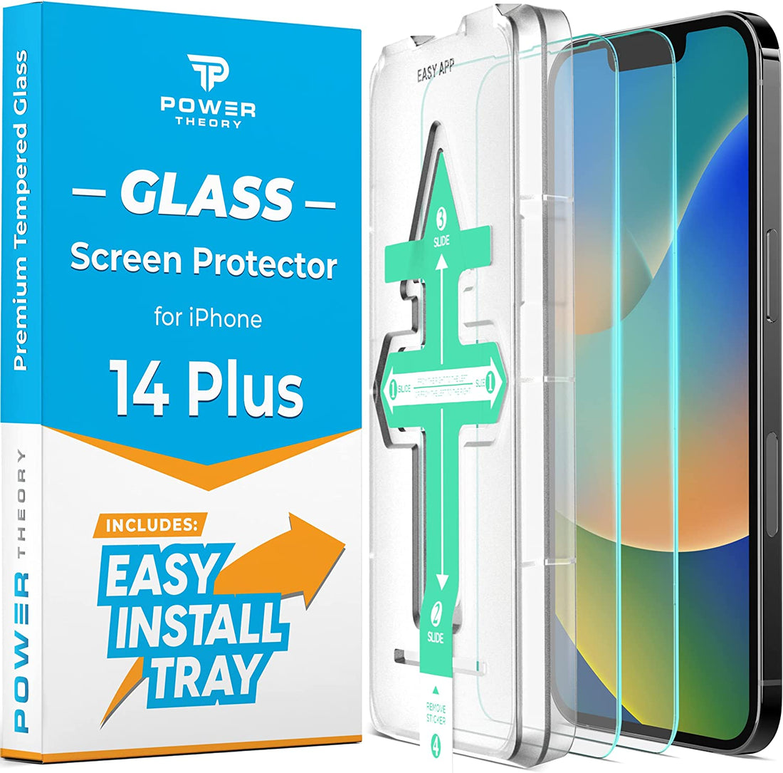 Schutzglas iPhone 14 Plus, iPhone 13 Pro Max Schutzfolie - Glas Displayschutz mit Rahmen, Displayschutzfolie, Glas Folie mit Anbringhilfe [2 Stück] Preview #1