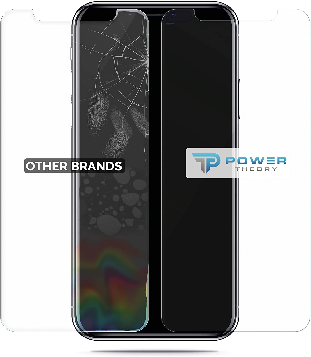 Power Theory Schutzfolie kompatibel mit iPhone XS Max [2 Stück] -  mit Schablone, Glas Folie, Displayschutzfolie, Schutzglas
