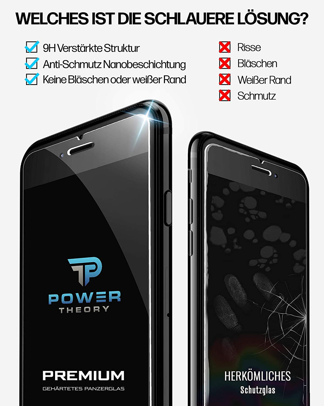 Power Theory Schutzfolie kompatibel mit iPhone 8 Plus & iPhone 7 Plus [2 Stück] Preview #5