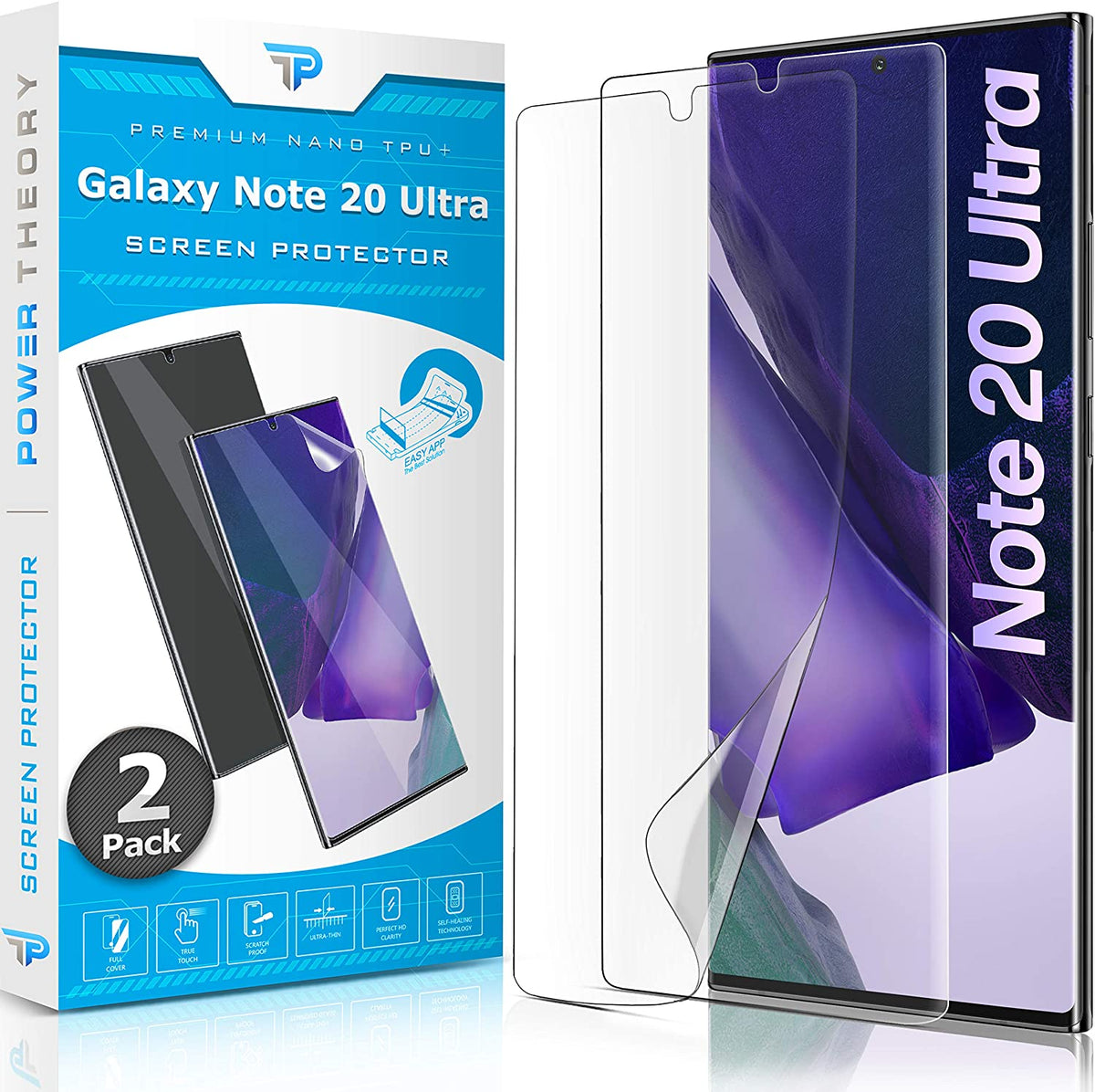 Power Theory Schutzfolie für Samsung Galaxy Note 20 ULTRA [2 Stück] Cover
