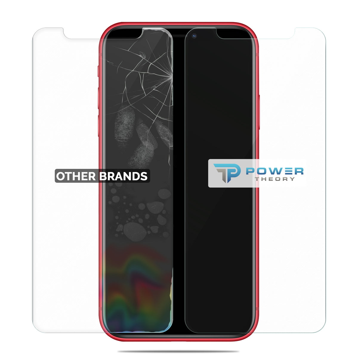 Power Theory Schutzfolie kompatibel mit iPhone 11/iPhone XR [2 Stück] - mit Schablone, Glas Folie, Displayschutzfolie, Schutzglas Cover