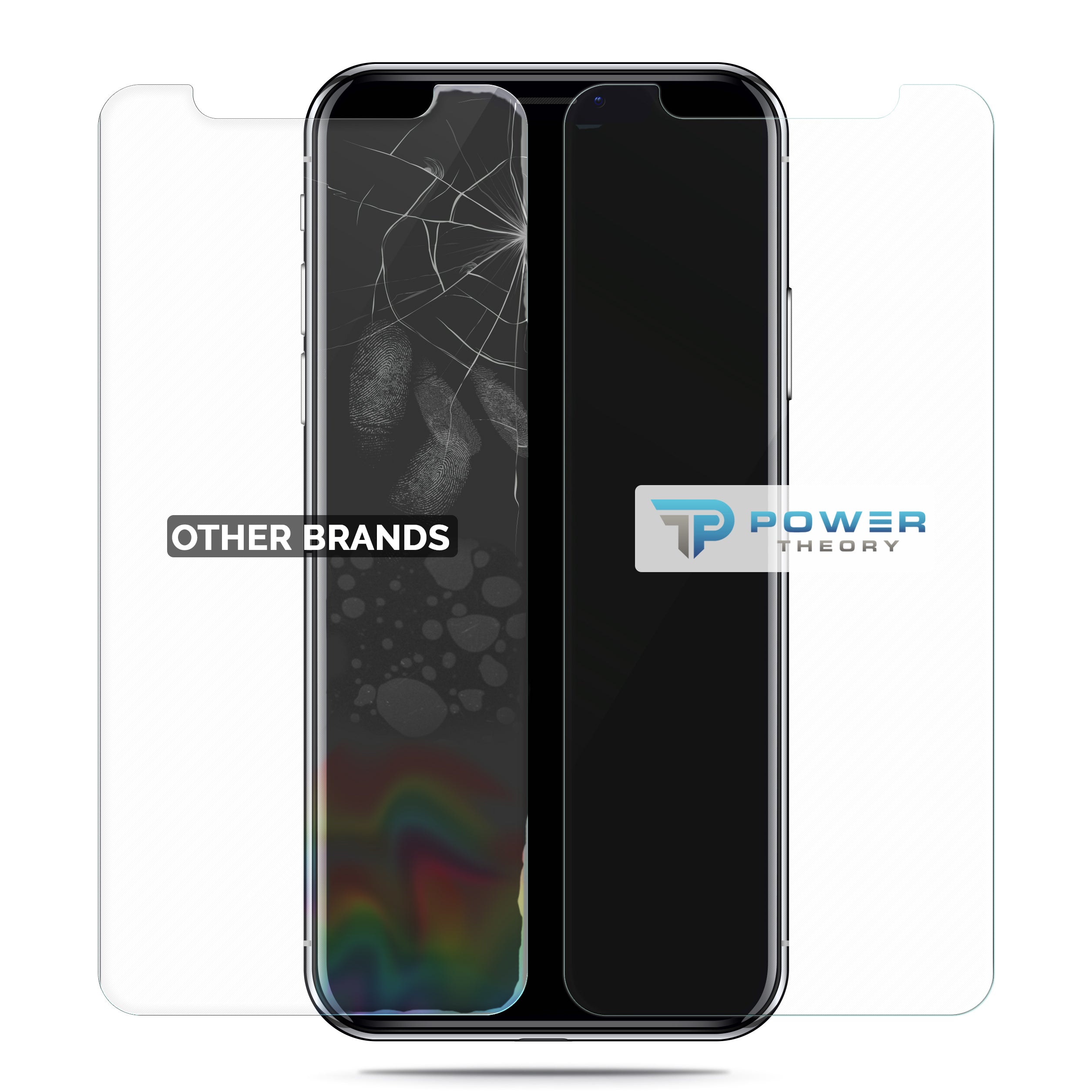 Power Theory Schutzfolie kompatibel mit iPhone XS/iPhone X [2 Stück] - mit Schablone, Glas Folie, Displayschutzfolie, Schutzglas